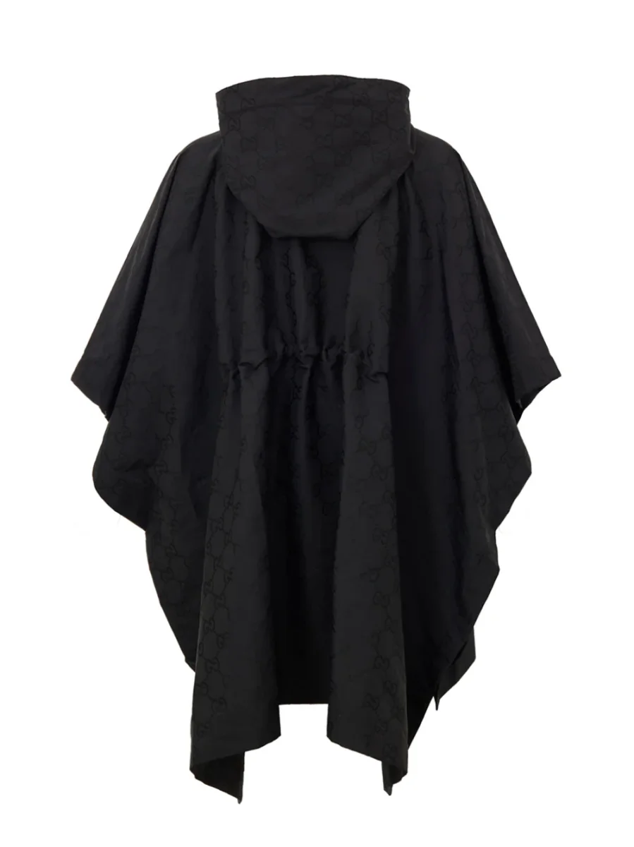 Mantella Nera con Logo Web e Stampa Monogramma GG Gucci - immagine 3