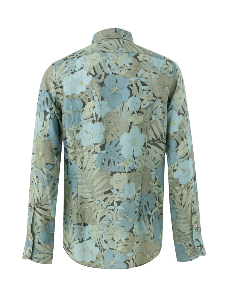 Camicia Stampa Floreale in Azzurro Tom Ford - immagine 3