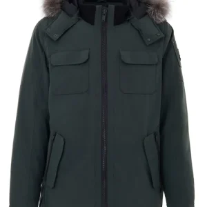 Giubbino Imbottito in Tessuto Tecnico Verde Moose Knuckles
