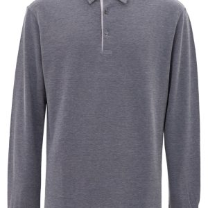 Polo Corneliani Blu a maniche lunghe