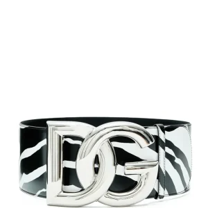 Maxi Cintura in Pelle Lucida Bianca/Nera Dolce & Gabbana