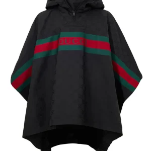 Mantella Nera con Logo Web e Stampa Monogramma GG Gucci