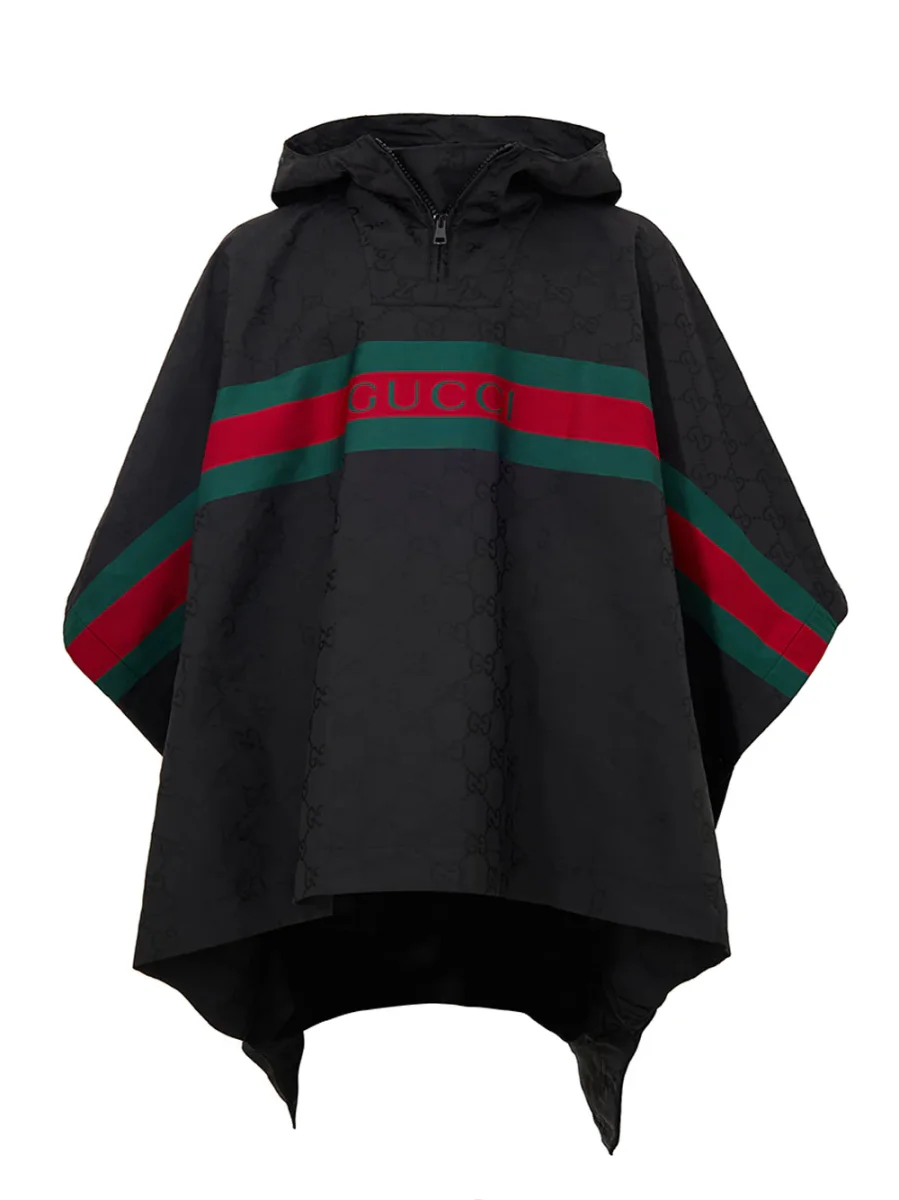 Mantella Nera con Logo Web e Stampa Monogramma GG Gucci - immagine 2