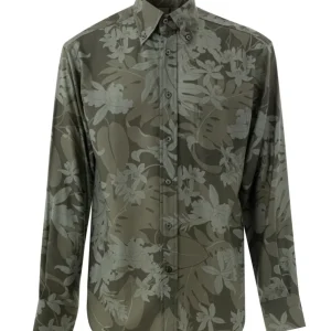 Camicia Stampa Floreale in Verde Tom Ford
