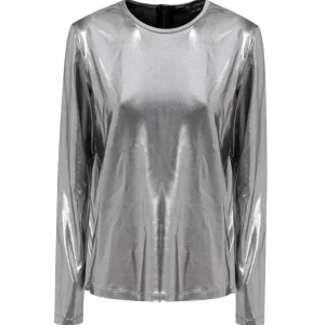 Maglietta in tessuto metallizzato argento Tom Ford