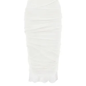 Gonna Drappeggiata Bianca con Dettaglio in Pizzo Tom Ford