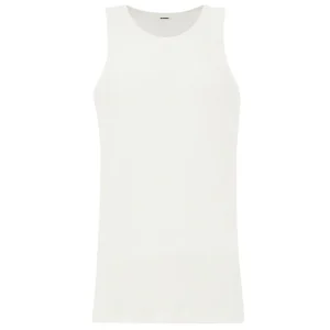 Canotta Bianca in Cotone Garzato Jil Sander
