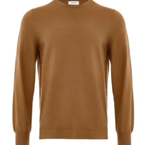 Maglione Girocollo Marrone in Lana Sottile Gran Sasso