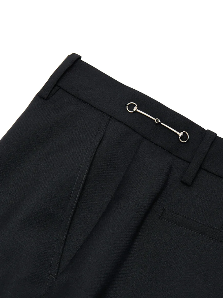 Pantalone Sartoriale Nero con Dettaglio Metallico Gucci - immagine 4