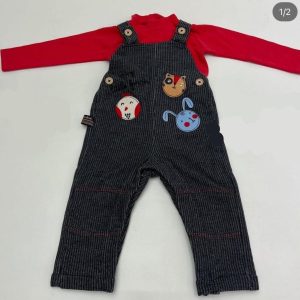 Salopette tessuto rigato