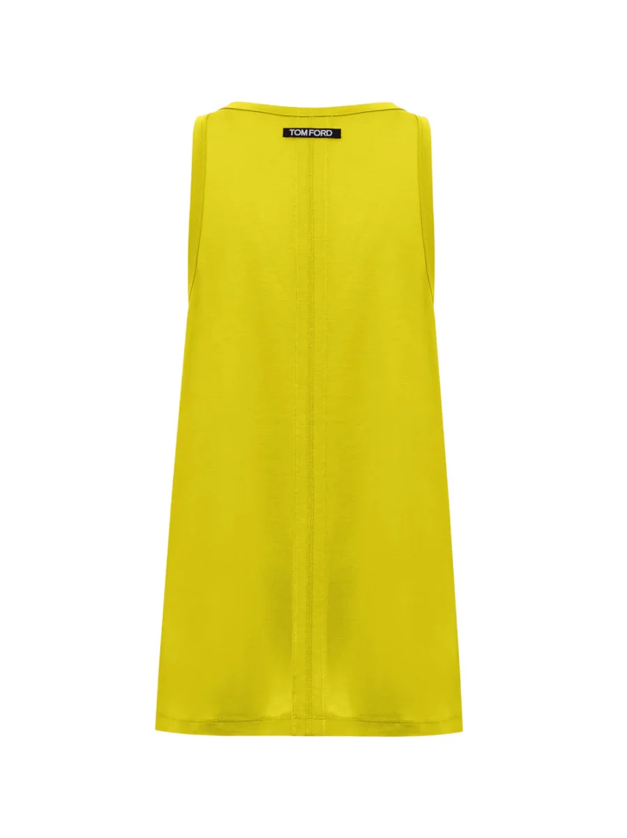 Top smanicato in seta giallo Tom Ford - immagine 3