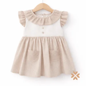 Abito in lino a righe con colletto - Deolinda