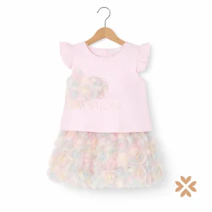 Completo bimba fiori tridimensionali - Deolinda