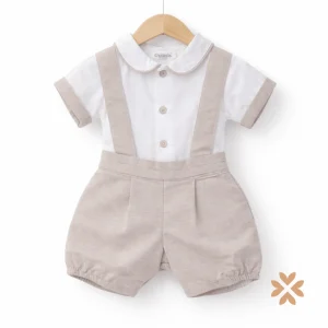 Completo in lino con bretelle - Deolinda