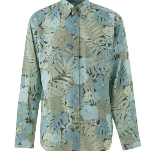 Camicia Stampa Floreale in Azzurro Tom Ford