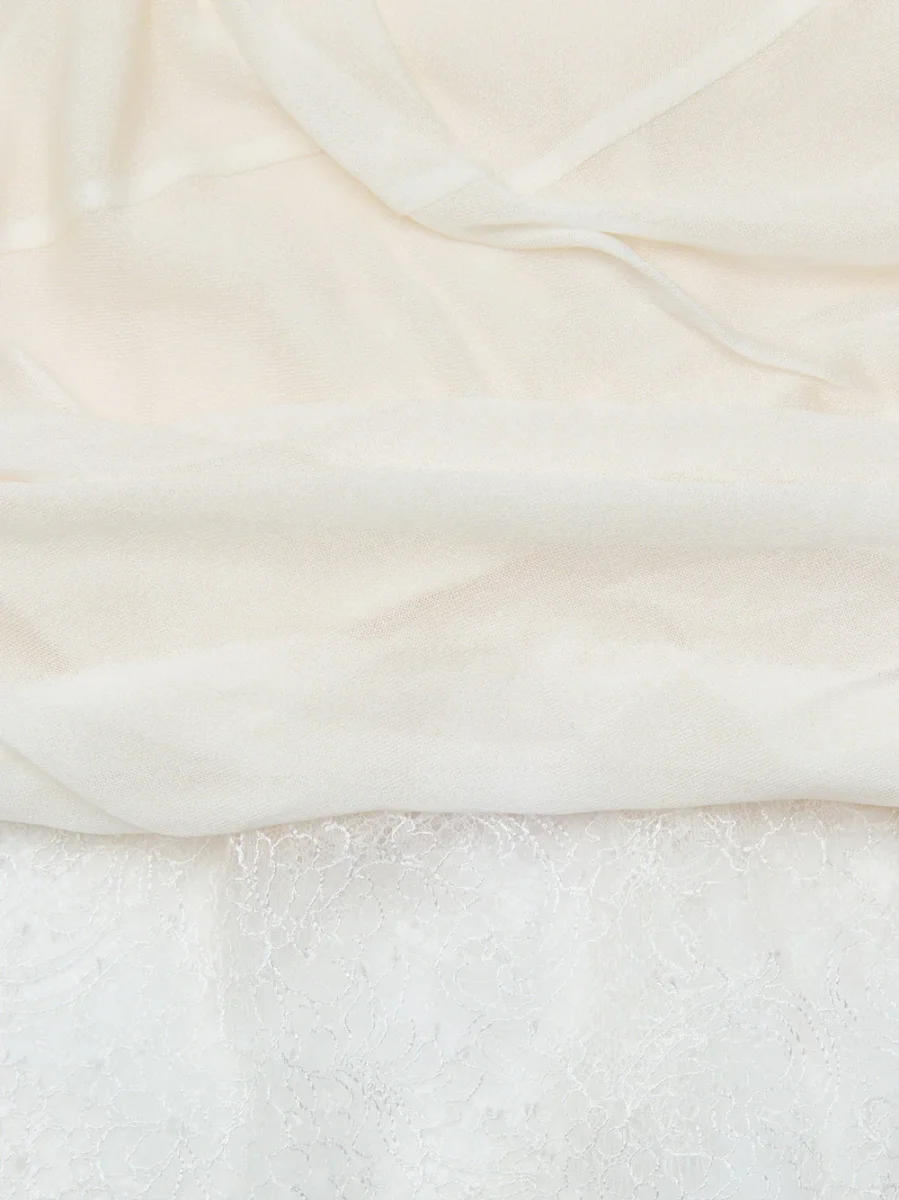 Gonna Drappeggiata Bianca con Dettaglio in Pizzo Tom Ford - immagine 5