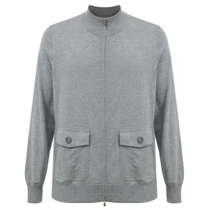 Maglia Grigia con Zip a Manica Lunga Gran Sasso