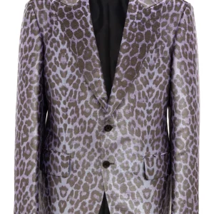 Tom Ford Giacca Monopetto Uomo - Maculata Viola e Nero