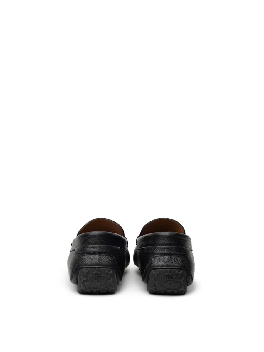 Mocassini Bally in Pelle Nera con Placca Gold - immagine 4