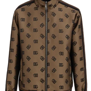 Giubbino con zip all over logo Dolce & Gabbana