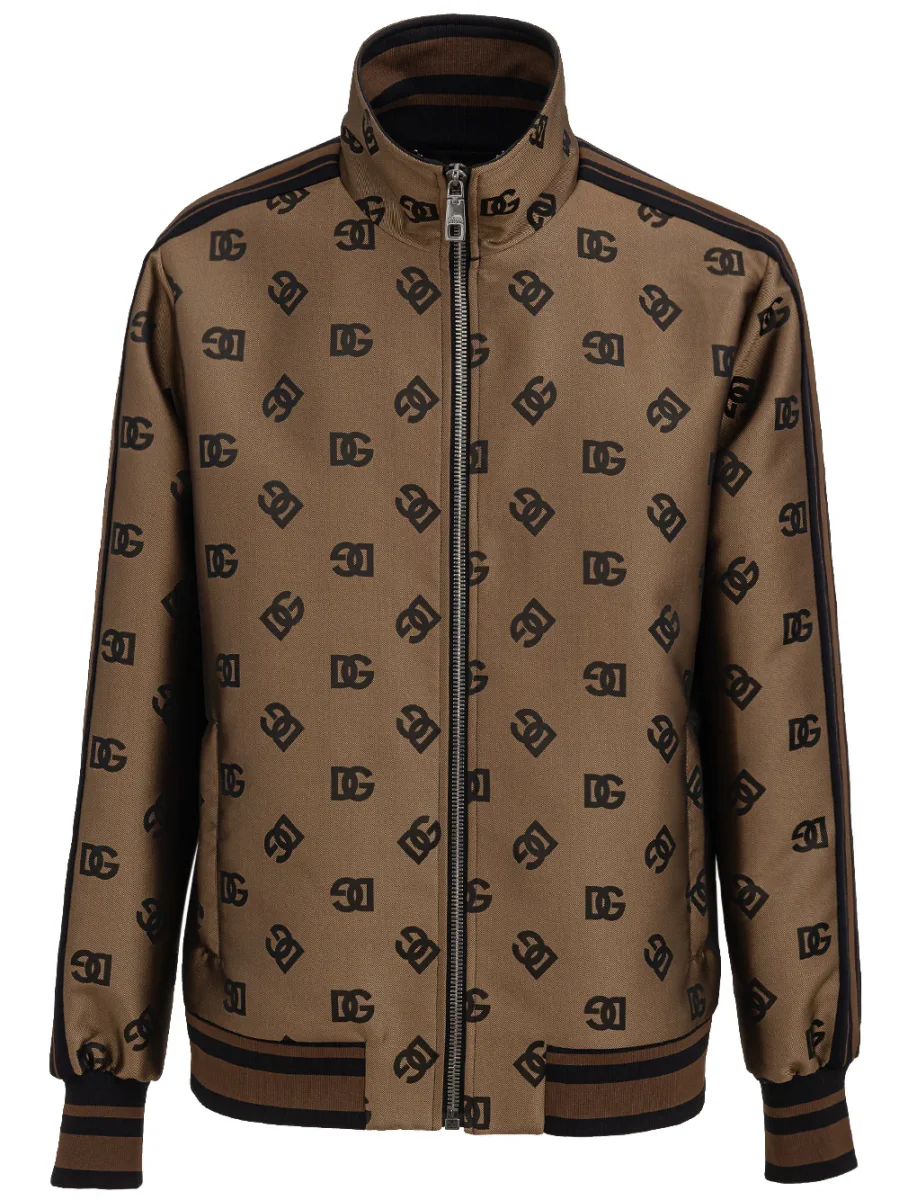 Giubbino con zip all over logo Dolce & Gabbana