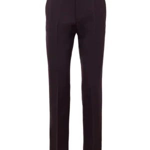 Pantalone Sartoriale Bordeaux con Ricamo Logo Gucci
