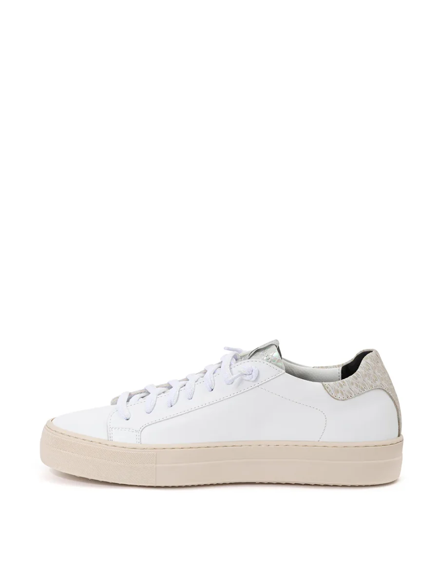 Sneakers Thea Piton in Pelle bianca P448. - immagine 3