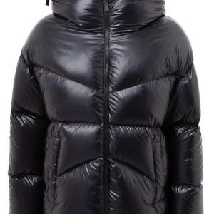 Piumino con cappuccio e logo a scomparsa ADD