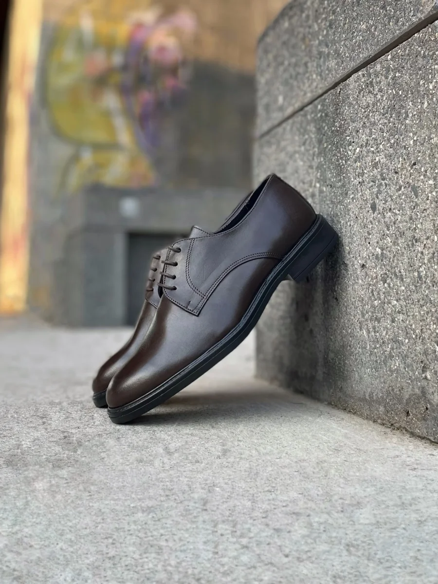 Mocassino con lacci in vera pelle uomo - immagine 8