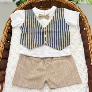 Completo gilet a righe