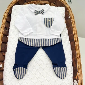 Tutina spezzata papillon a righe