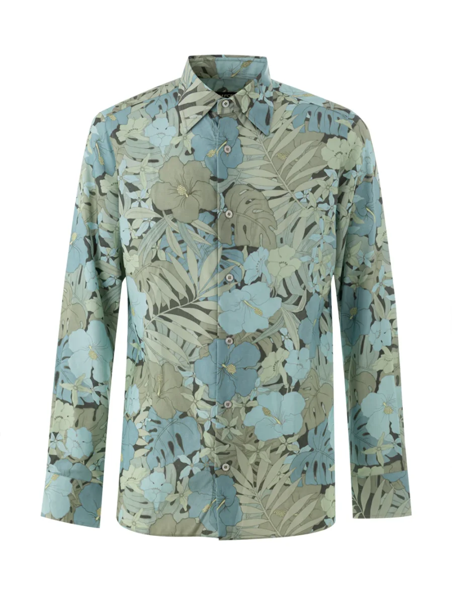 Camicia Stampa Floreale in Azzurro Tom Ford - immagine 2