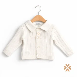 Cardigan a coste bianco - Juliana