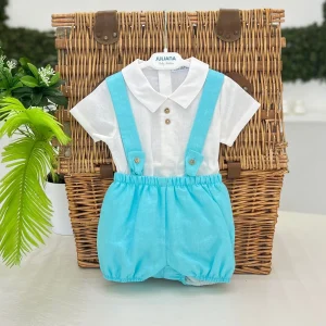 Completo con bretelle turchese - Juliana