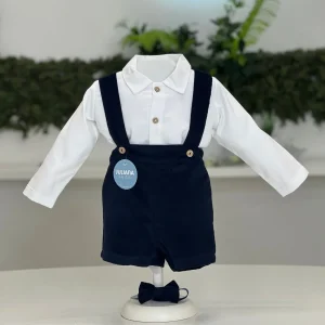 Completo in velluto con bretelle - Juliana