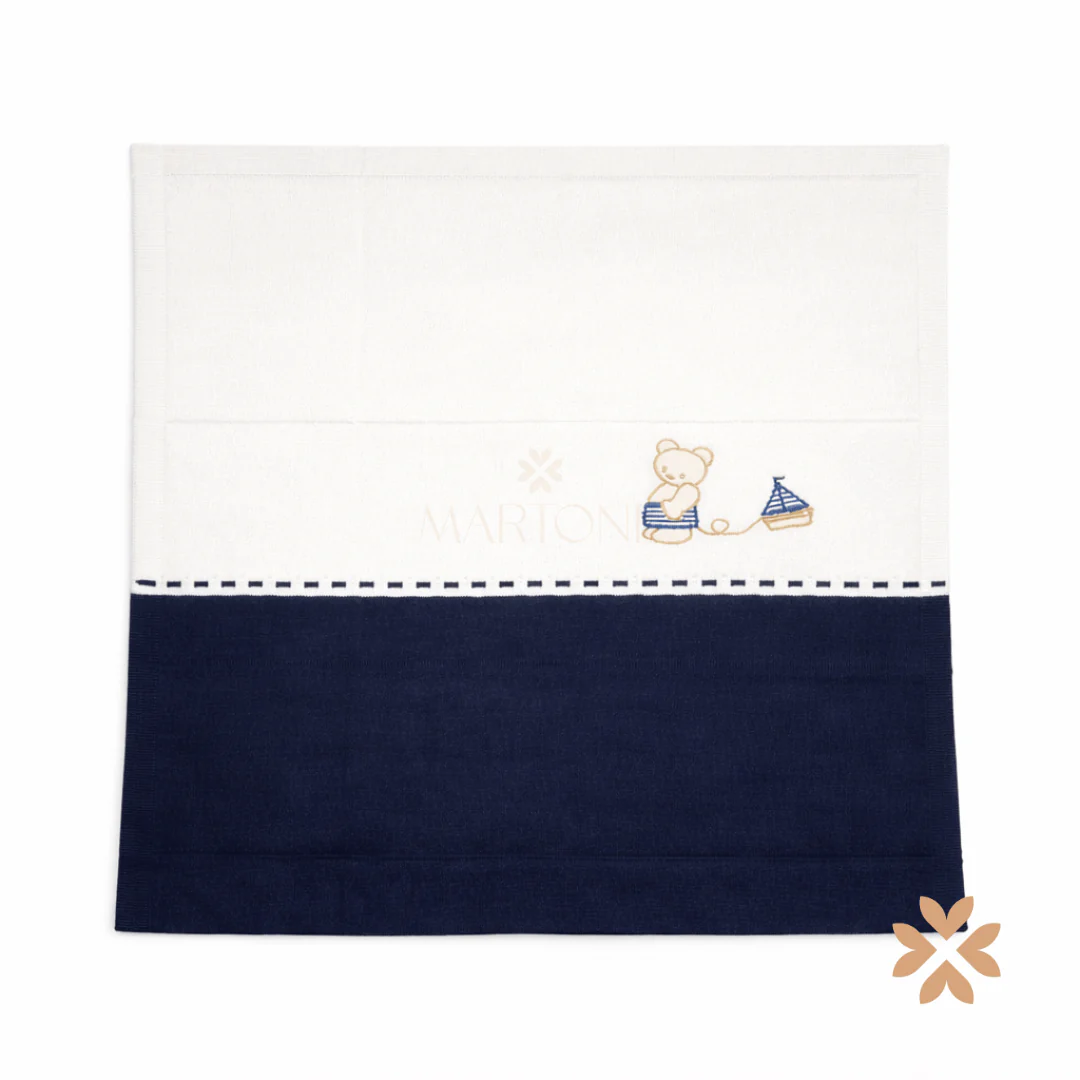 Coperta bicolore con orsetto - Juliana - immagine 2