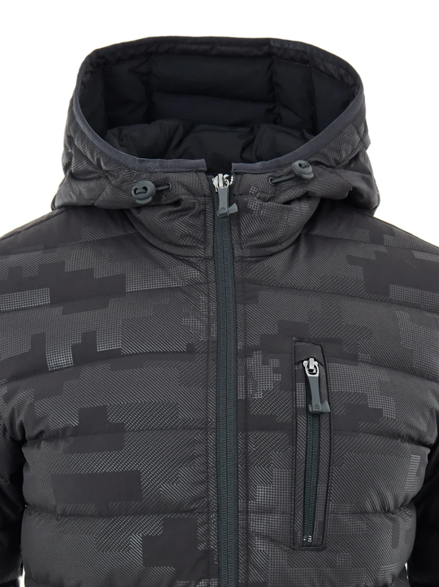 Piumino Nero con Stampa Tono su Tono Moose Knuckles - immagine 4