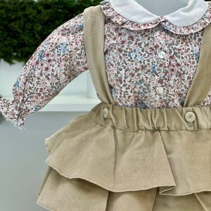 Completo gonna balze in velluto