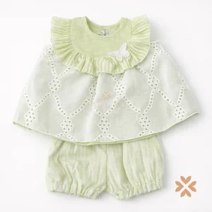 Completo  righe e sangallo  - La Sartori Dei Piccoli