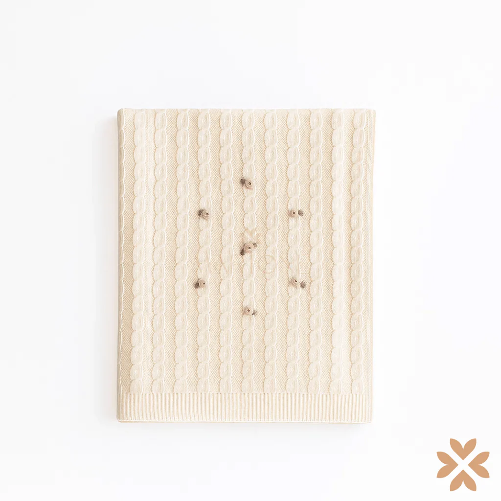 Coperta in maglia a trecce - La Sartoria Dei Piccoli - immagine 2