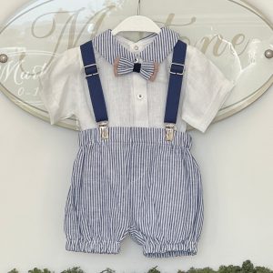 Pagliaccetto a righe con bretelle - La Sartoria Dei Piccoli