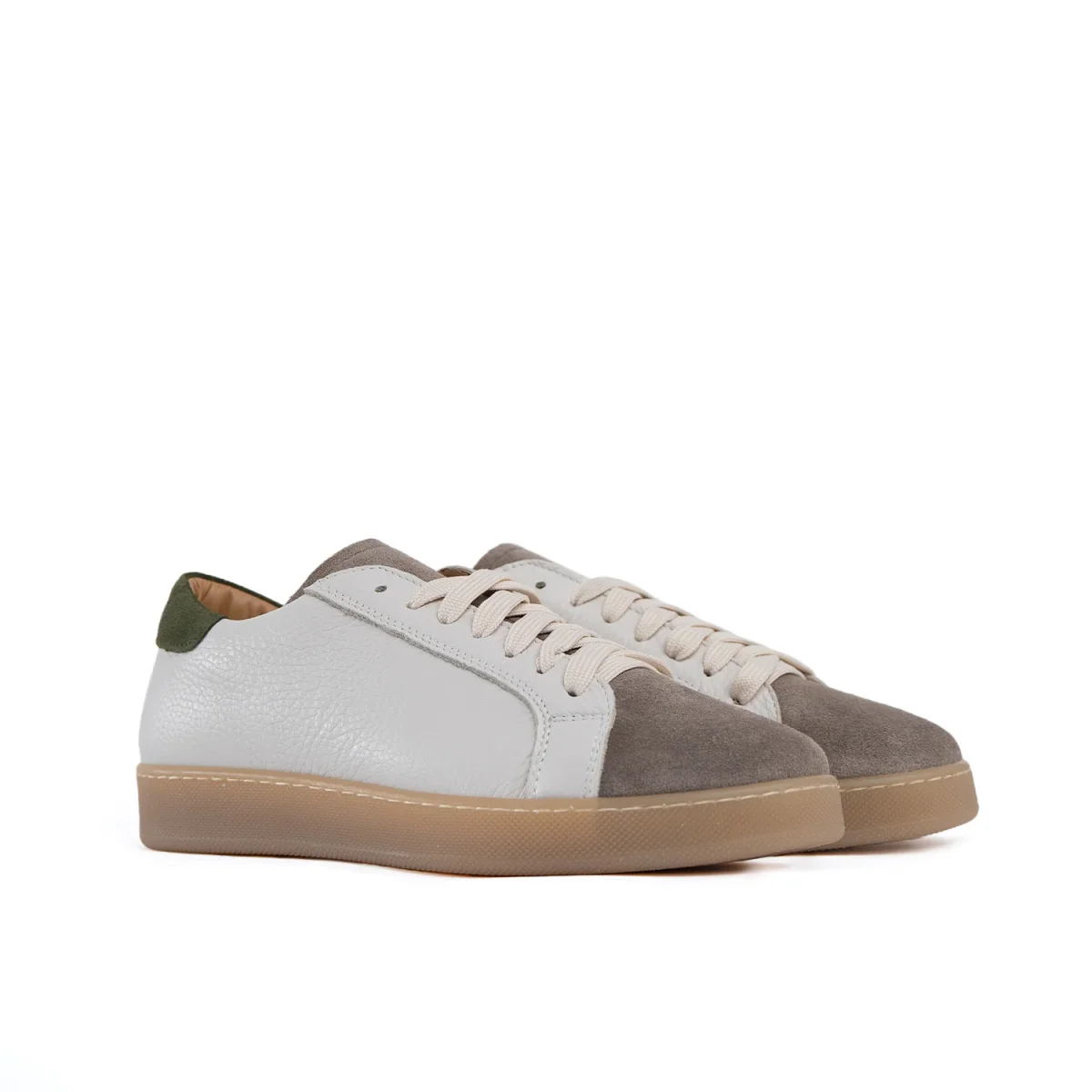 Urban Sneakers Uomo Vera Pelle Bottolata Inserti Camoscio - immagine 3