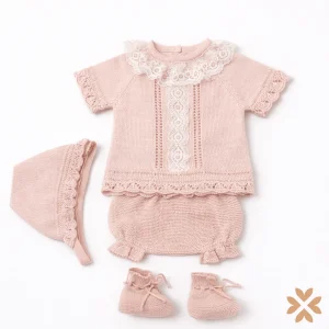 Coordinato in filo di cotone e pizzo - Mac Ilusion