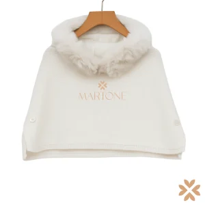 Mantella in maglia con ecopelliccia