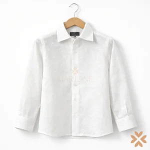 Camicia in lino con microfantasia ricamata - Manuell&Frank