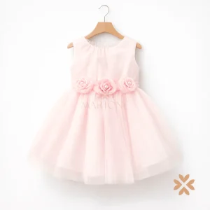 Abito in tulle cintura fiori con perle - Baby A