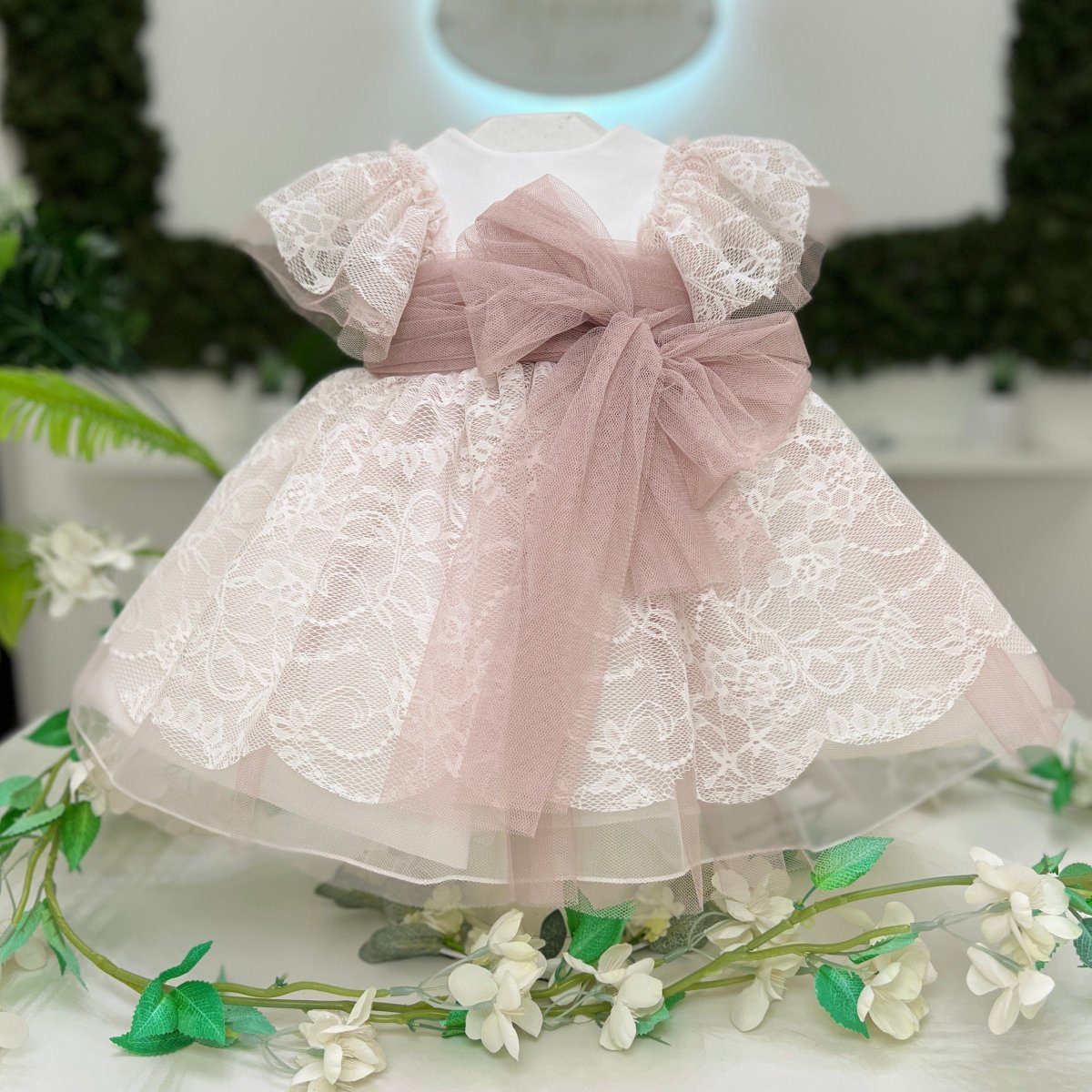 Abito tulle e pizzo doppia balza - immagine 2