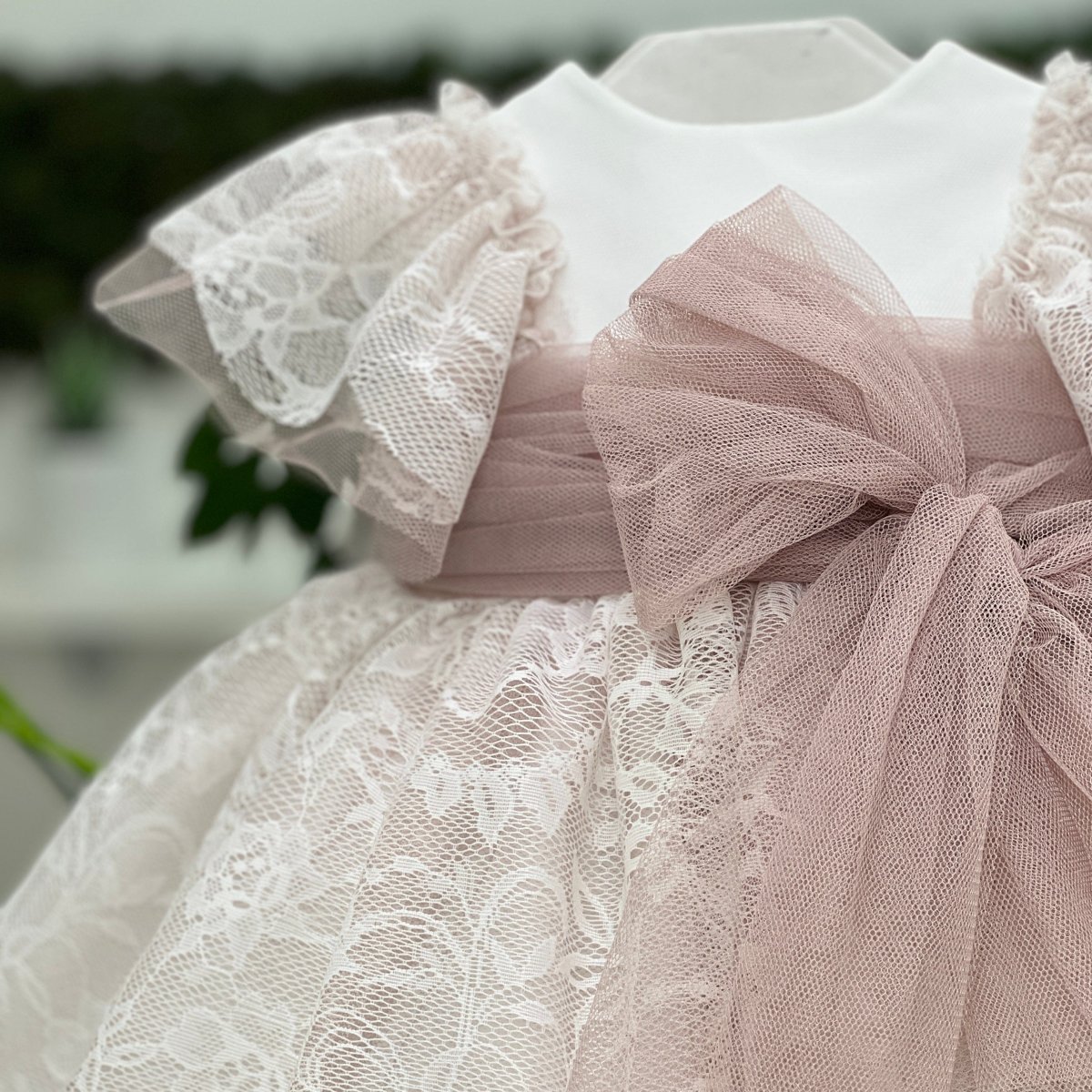 Abito tulle e pizzo doppia balza - immagine 3