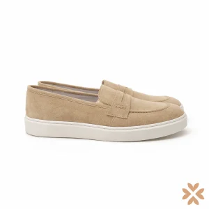 Mocassino beige scamosciato casual