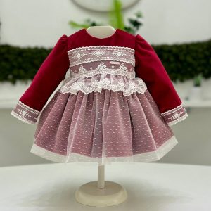 Abito velluto e tulle plumetis